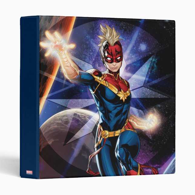 Avengers | Captain Marel Flying Through Space 3 Ring Binder (Front/Spine)