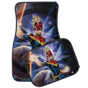 Avengers Captain Marel Flying Through Space Car Floor Mat
