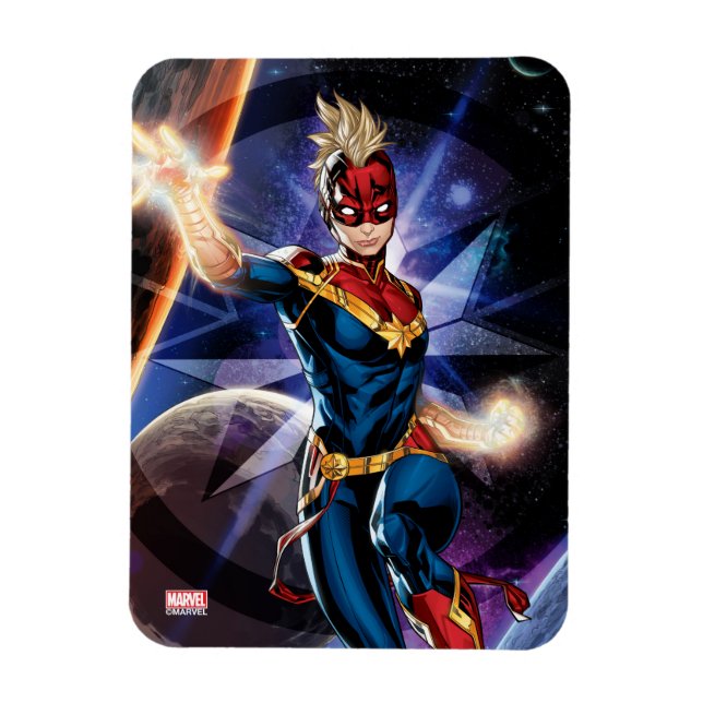 Avengers | Captain Marel Flying Through Space Magnet (Vertical)