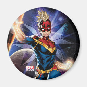 Avengers   Captain Marel Flying Through Space Magnet