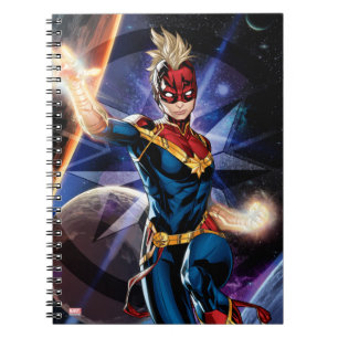 Avengers Captain Marel Flying Through Space Notebook