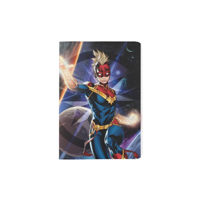 Avengers | Captain Marel Flying Through Space Passport Holder (Front)