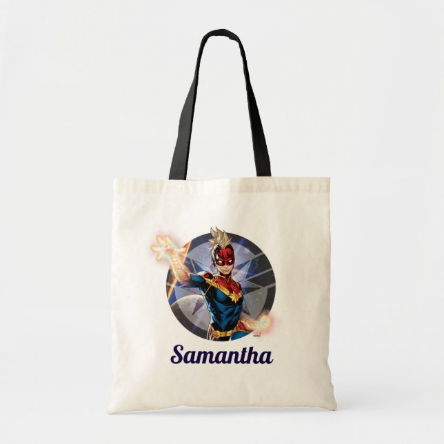 Avengers | Captain Marel Flying Through Space Tote Bag (Front)