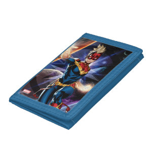 Avengers Captain Marel Flying Through Space Tri-fold Wallet