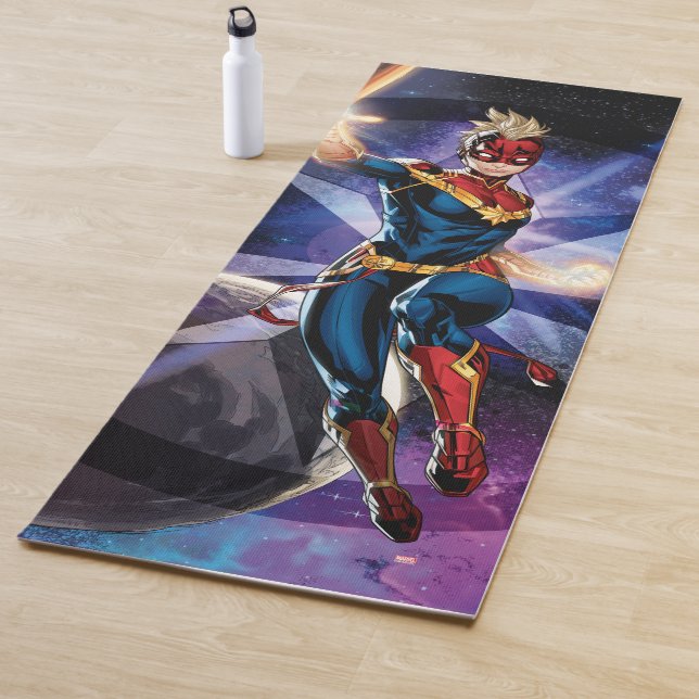 Avengers | Captain Marel Flying Through Space Yoga Mat (In Situ)