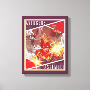 Avengers   Captain Marvel & Avengers Assembled Canvas Print