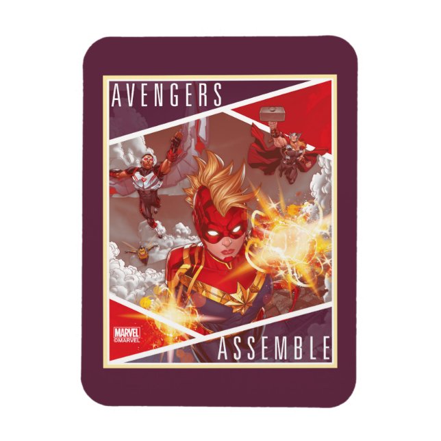 Avengers | Captain Marvel & Avengers Assembled Magnet (Vertical)
