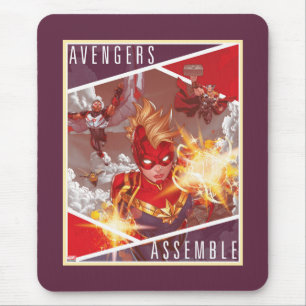Avengers Captain Marvel & Avengers Assembled Mouse Pad