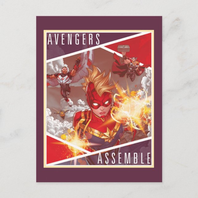 Avengers | Captain Marvel & Avengers Assembled Postcard (Front)