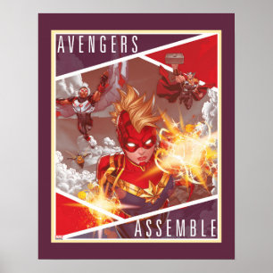 Avengers   Captain Marvel & Avengers Assembled Poster
