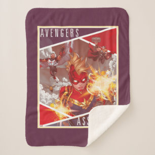 Avengers   Captain Marvel & Avengers Assembled Sherpa Blanket