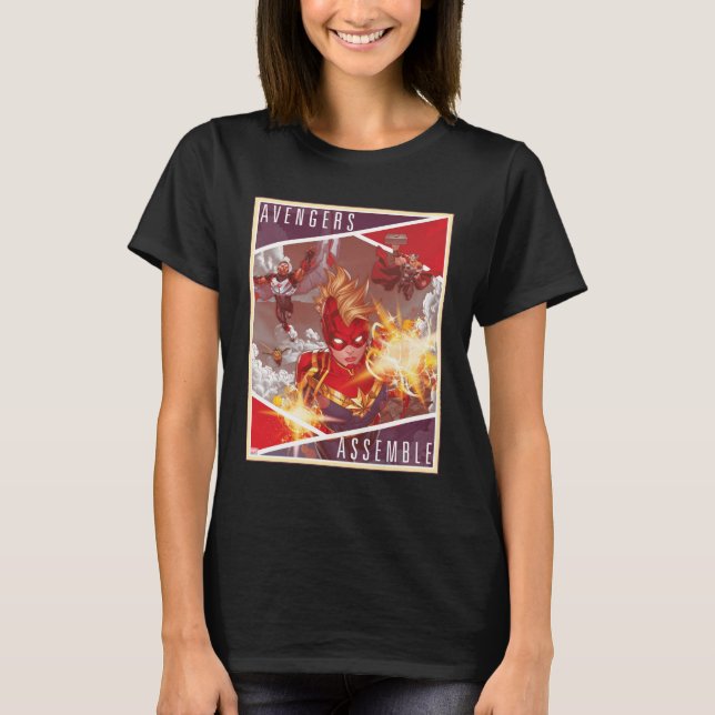 Avengers | Captain Marvel & Avengers Assembled T-Shirt (Front)