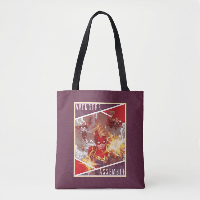 Avengers | Captain Marvel & Avengers Assembled Tote Bag (Front)
