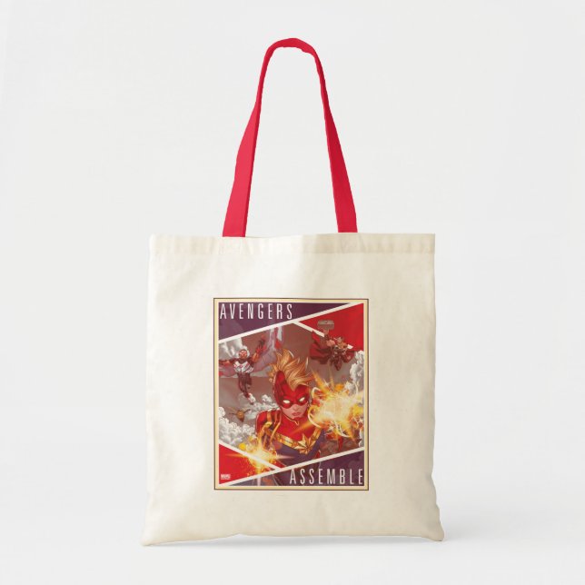 Avengers | Captain Marvel & Avengers Assembled Tote Bag (Front)
