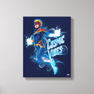 Avengers Captain Marvel Blue Cosmic Vibes Canvas Print