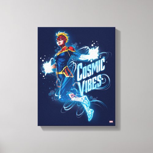 Avengers  Captain Marvel Blue Cosmic Vibes Canvas Print