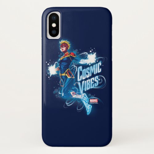 Avengers  Captain Marvel Blue Cosmic Vibes iPhone X Case