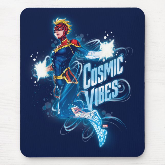 Avengers | Captain Marvel Blue Cosmic Vibes Mouse Pad (Front)
