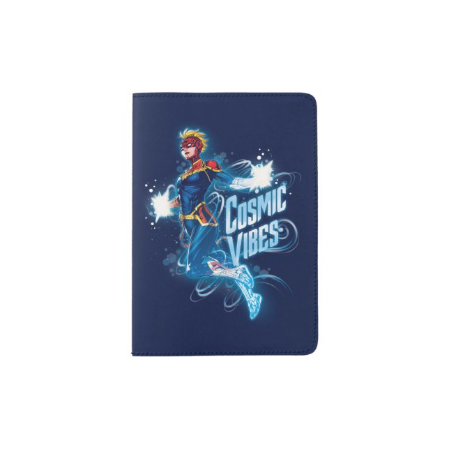 Avengers | Captain Marvel Blue Cosmic Vibes Passport Holder (Front)