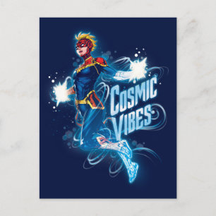 Avengers Captain Marvel Blue Cosmic Vibes Postcard