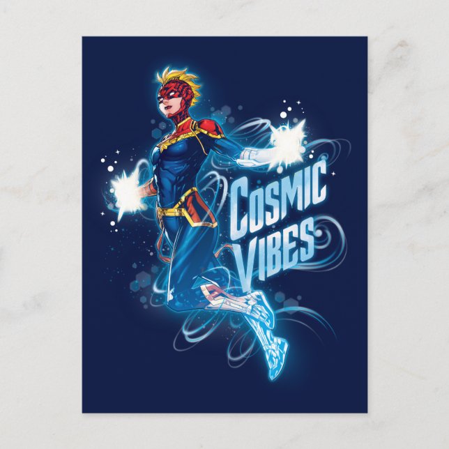 Avengers | Captain Marvel Blue Cosmic Vibes Postcard (Front)