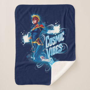 Avengers   Captain Marvel Blue Cosmic Vibes Sherpa Blanket