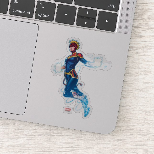 Avengers | Captain Marvel Blue Cosmic Vibes Sticker (Detail)