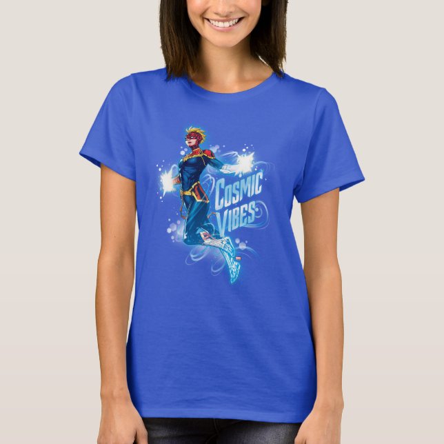 Avengers | Captain Marvel Blue Cosmic Vibes T-Shirt (Front)