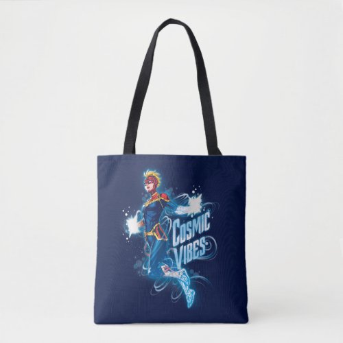 Avengers  Captain Marvel Blue Cosmic Vibes Tote Bag