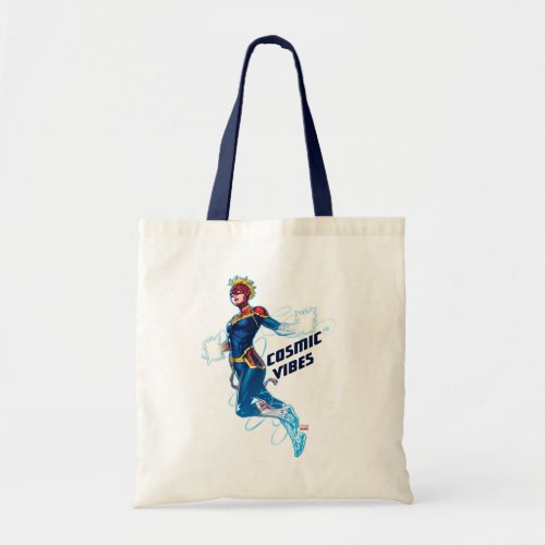 Avengers  Captain Marvel Blue Cosmic Vibes Tote Bag