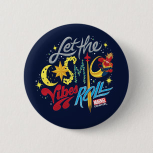 Avengers   Captain Marvel Cosmic Vibes Typography Button
