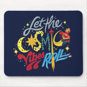 Avengers Captain Marvel Cosmic Vibes Typography Mouse Pad