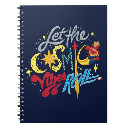 Avengers  Captain Marvel Cosmic Vibes Typography Notebook