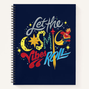 Avengers Captain Marvel Cosmic Vibes Typography Notebook
