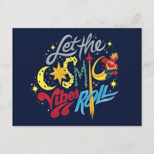Avengers Captain Marvel Cosmic Vibes Typography Postcard
