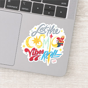 Avengers   Captain Marvel Cosmic Vibes Typography Sticker