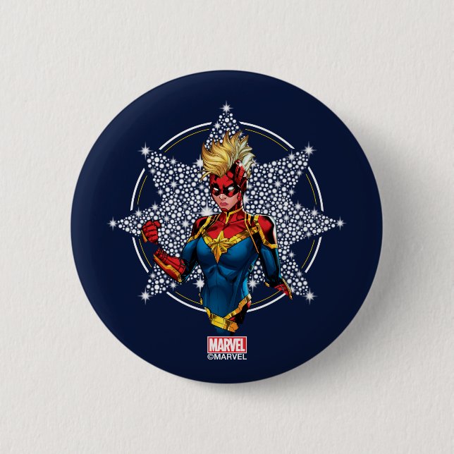 Avengers | Captain Marvel Hala Starlight Button (Front)