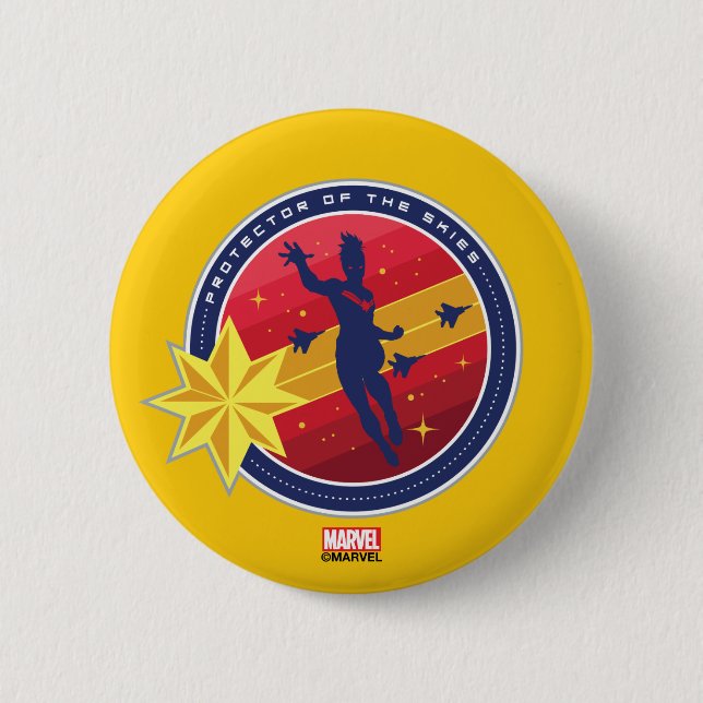 Avengers | Captain Marvel Protector of the Skies Button (Front)