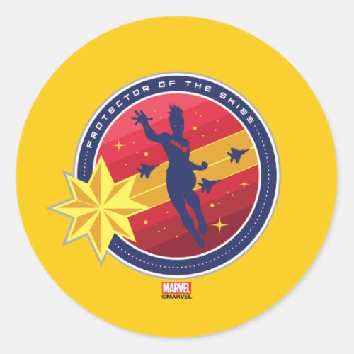 Avengers  Captain Marvel Protector of the Skies Classic Round Sticker