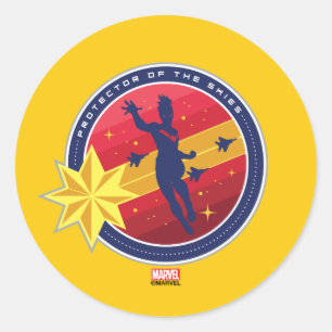 Avengers   Captain Marvel Protector of the Skies Classic Round Sticker