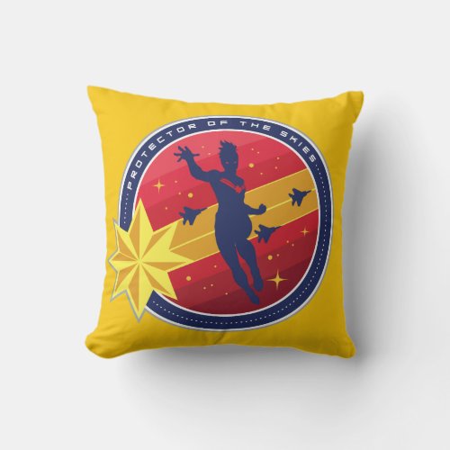 Avengers  Captain Marvel Protector of the Skies Throw Pillow