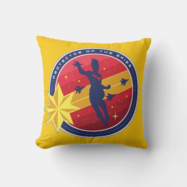 Avengers | Captain Marvel Protector of the Skies Throw Pillow (Front)
