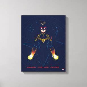 Avengers   Captain Marvel Reflected Light Line Art Canvas Print