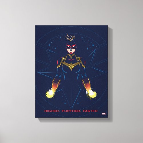 Avengers  Captain Marvel Reflected Light Line Art Canvas Print