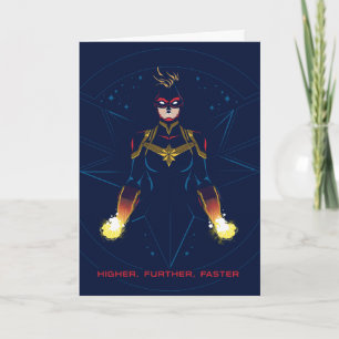 Avengers Captain Marvel Reflected Light Line Art Card