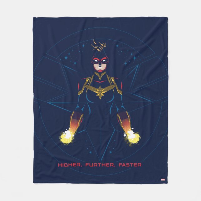Avengers | Captain Marvel Reflected Light Line Art Fleece Blanket (Front)
