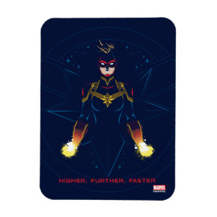 Avengers Captain Marvel Reflected Light Line Art Magnet