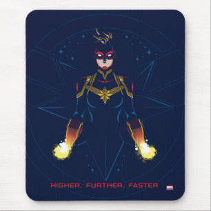 Avengers   Captain Marvel Reflected Light Line Art Mouse Pad