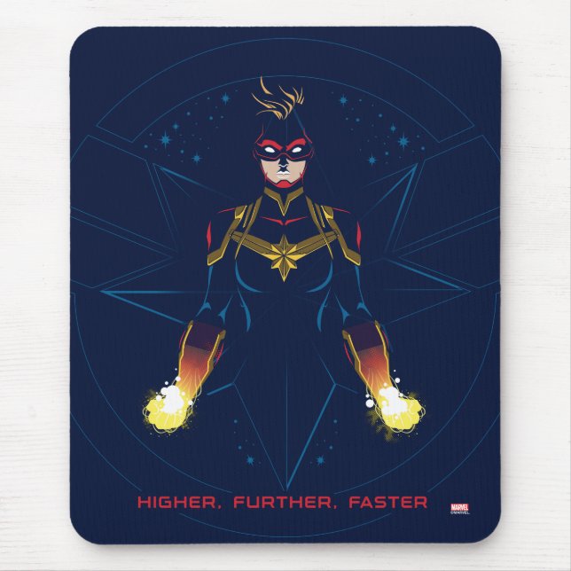 Avengers | Captain Marvel Reflected Light Line Art Mouse Pad (Front)