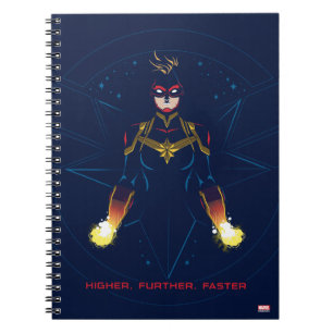 Avengers Captain Marvel Reflected Light Line Art Notebook